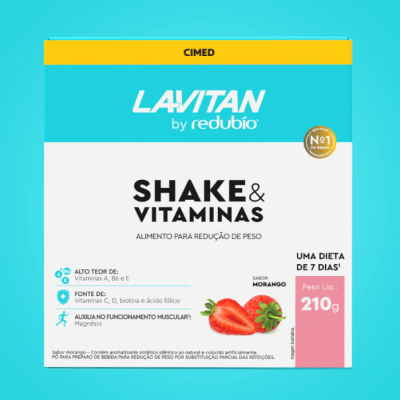 Embalagem de shake Lavitan com vitaminas sabor morango para dieta de 7 dias