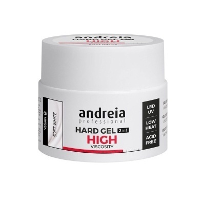 Frasco branco de gel para unhas Andreia professional Hard Gel 2in1 High Viscosity