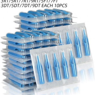 Kit&#x20;Tattoo&#x20;100&#x20;Agulhas&#x20;&#x2B;&#x20;100&#x20;Ponteiras&#x20;Tatuagem