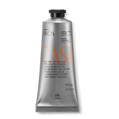 Tubo metálico de creme esfoliante para mãos Natura Ekos Cast