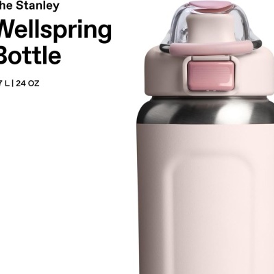 Garrafa&#x20;T&#x00E9;rmica&#x20;STANLEY&#x20;Wellspring&#x20;0,7&#x20;L&#x20;em&#x20;A&#x00E7;o&#x20;Inoxid&#x00E1;vel&#x20;&#x2013;&#x20;Rose&#x20;Quartz&#x20;&#x2705;PRONTA&#x20;ENTREGA