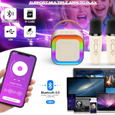 karaoke&#x20;2&#x20;Microfones&#x20;sem&#x20;Fios&#x20;Presente&#x20;para&#x20;Crian&#x00E7;a&#x20;&#x2705;PRONTA&#x20;ENTREGA