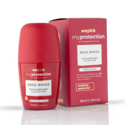 Desodorizante roll-on vermelho wepink myprotection com caixa vermelha