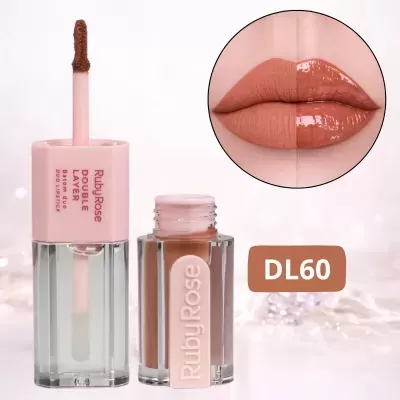 Batom&#x20;Duo&#x20;Matte&#x20;E&#x20;Gloss&#x20;Longa&#x20;Dura&#x00E7;&#x00E3;o&#x20;Double&#x20;Layer&#x20;Ruby&#x20;Rose&#x20;DL60