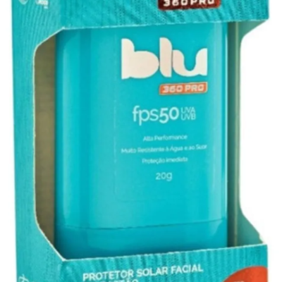 Protetor solar facial em bastão blu 360PRO fps 50 embalagem azul