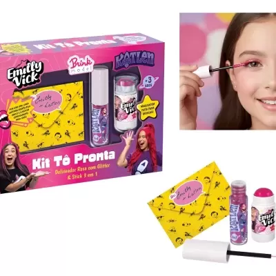 Maquilhagem&#x20;Infantil&#x20;Glitter&#x20;&#x2013;&#x20;Kit&#x20;T&#x00F4;&#x20;Pronta&#x20;Emilly&#x20;Vick&#x20;&amp;&#x20;Katlen