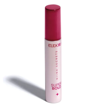 Embalagem do produto Eudora Niina Secrets Super Bold branca com tampa vermelha