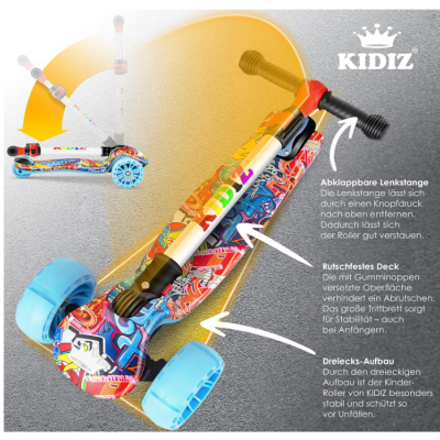 Triciclo&#x20;Scooter&#x20;com&#x20;Rodas&#x20;Luminosas