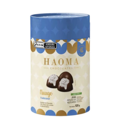 Embalagem de chocolates HAOMA cylindrical azul, dourado e bege