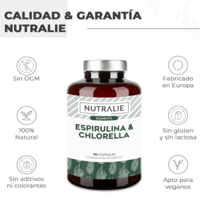 Spirulina&#x20;e&#x20;Chlorella,&#x20;1800mg&#x20;Detox,&#x20;Energy,&#x20;Efeito&#x20;Saciante,&#x20;Vegan,&#x20;180&#x20;C&#x00E1;psulas&#x20;&#x2705;PRONTA&#x20;ENTREGA