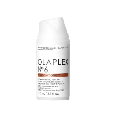 Frasco branco de Olaplex N°6 Bond Smoother em fundo branco
