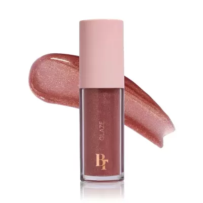 Frasco de batom líquido rosa brilhante com tampa rosa