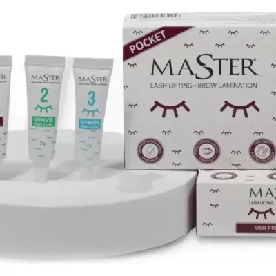 Kit MASTER Lash Lifting e Brow Lamination com tubos e caixa branca