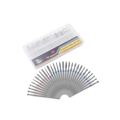 Conjunto de pontas de broca diamantadas em metal com caixa translúcida