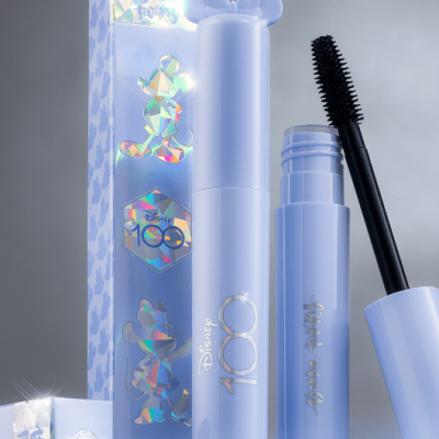 Máscara de pestanas Disney 100 azul claro com caixa holográfica e escova preta