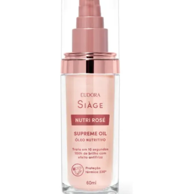 Frasco de óleo nutritivo Eudora Siàge Nutri Rosé Supreme Oil 60ml