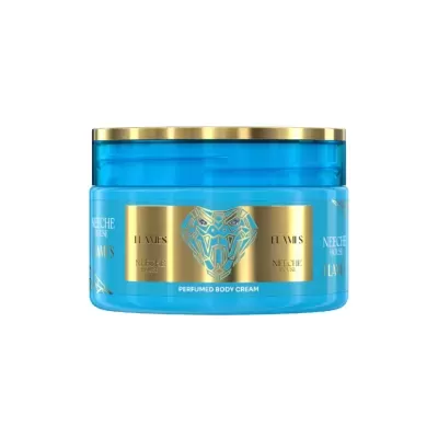 Creme corporal NEECHÉ HOUSE FLAMES em frasco azul e dourado