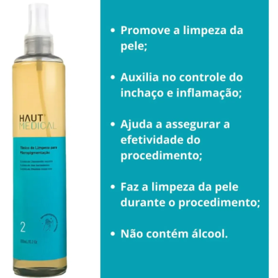 T&#x00F4;nico&#x20;de&#x20;Limpeza&#x20;para&#x20;Micropigmenta&#x00E7;&#x00E3;o&#x20;Haut&#x20;Medical&#x20;-&#x20;300ml