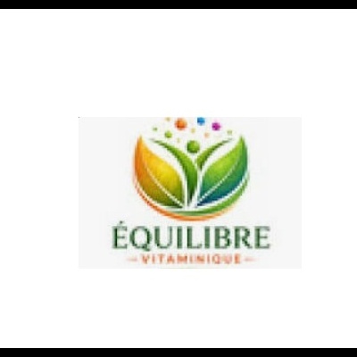 Logótipo colorido com folhas e texto ÉQUILIBRE VITAMINIQUE