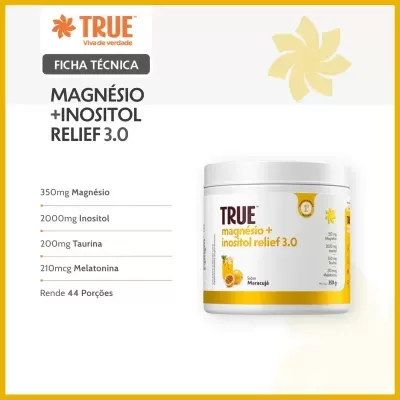 True&#x20;Magn&#x00E9;sio&#x20;&#x2B;&#x20;Inositol&#x20;Relief&#x20;3.0&#x20;-&#x20;Sabor&#x20;Maracuj&#x00E1;