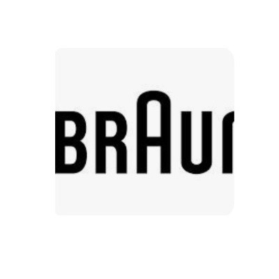 Logotipo da marca Braun em preto sobre fundo branco