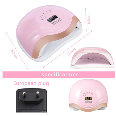Dispositivo para unhas rosa com visor digital e ficha europeia
