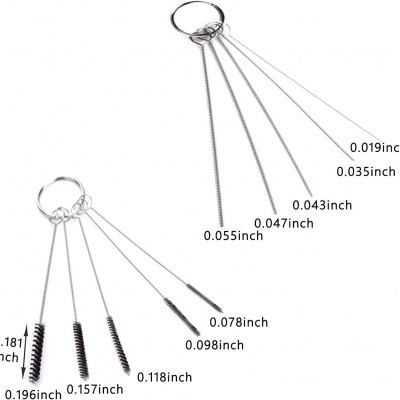 Conjunto de escovas metálicas finas com medidas em polegadas
