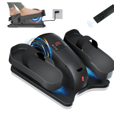 Pedaladora eletrónica preta com pedais grandes e ecrã digital vermelho