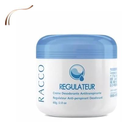 Creme desodorizante antitranspirante RACCO embalagem branca com tampa azul
