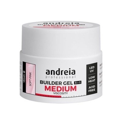 Gel construtor Andreia Builder Gel medium em embalagem branca