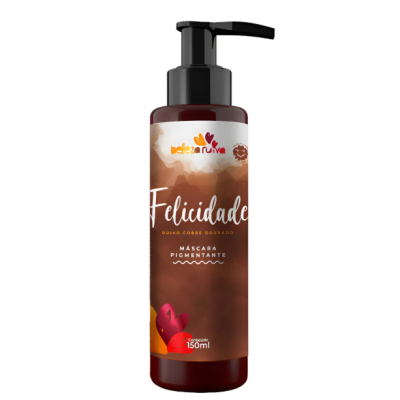 Frasco com máscara pigmentante Felicidade ruivo cobre dourado 150ml