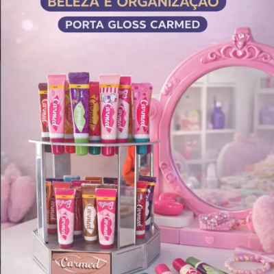 Expositor&#x20;Gloss&#x20;Carmed&#x20;Completo&#x20;42&#x20;Unidades&#x20;Mdf&#x20;Espelhado&#x20;Luxo