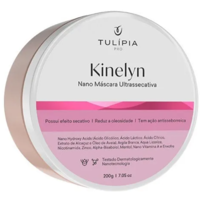 Embalagem redonda branca e rosa da máscara Kinelyn da TULÍPIA PRO