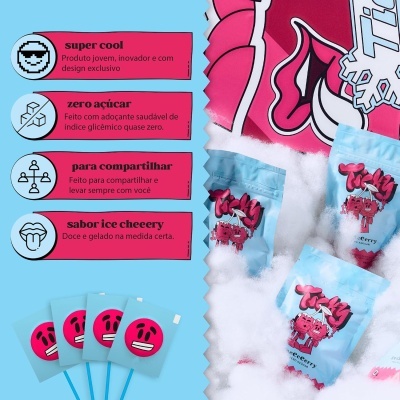 Ticky&#x20;Pirulito&#x20;Zero&#x20;A&#x00E7;&#x00FA;car&#x20;Sabor&#x20;Cherry&#x20;Ice,&#x20;4&#x20;Pirulitos