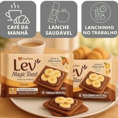 Kit&#x20;3&#x20;Marilan&#x20;Lev&#x20;Magic&#x20;Toast&#x20;Cacau&#x20;110&#x20;g
