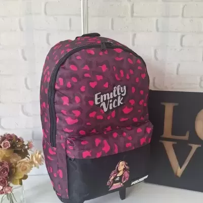 Mochila&#x20;Escolar&#x20;Troller&#x20;&#x20;Emilly&#x20;Vick&#x20;Dos&#x20;Rosas&#x20;com&#x20;Rodinhas