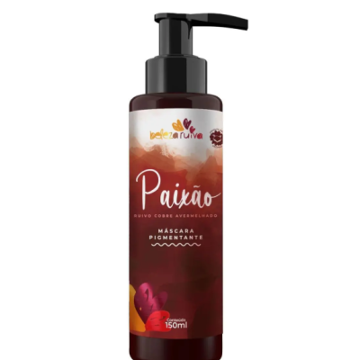Frasco de máscara pigmentante para cabelo ruivo com dispensador preto