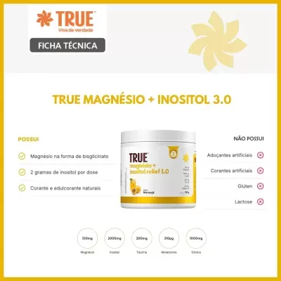 True&#x20;Magn&#x00E9;sio&#x20;&#x2B;&#x20;Inositol&#x20;Relief&#x20;3.0&#x20;-&#x20;Sabor&#x20;Maracuj&#x00E1;