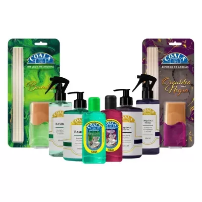 Produtos Coala de aromas bambu e orquídea negra em embalagens variadas