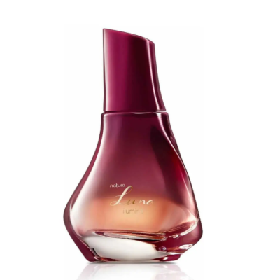 Frasco de perfume Natura Luna ilumina vermelho em vidro