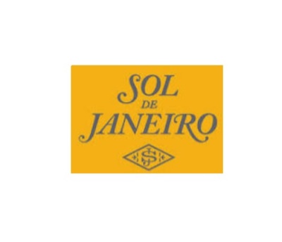 Logo da marca SOL DE JANEIRO em fundo amarelo