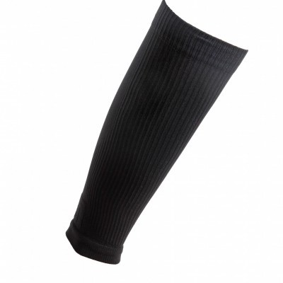 Manguito preto de tecido canelado alongado