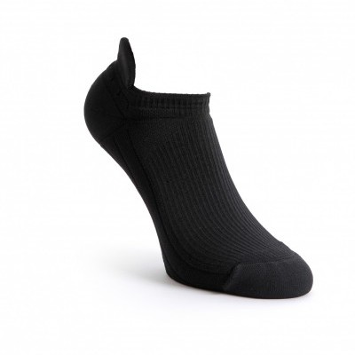 Meia curta preta canelada