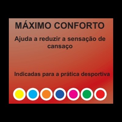 Texto em português sobre fundo vermelho laranja com círculos coloridos abaixo