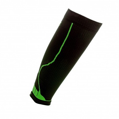 Manga de compressão preta com linhas verdes