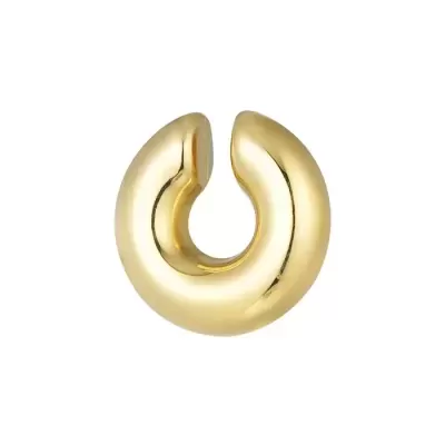 Anel aberto dourado liso em fundo branco