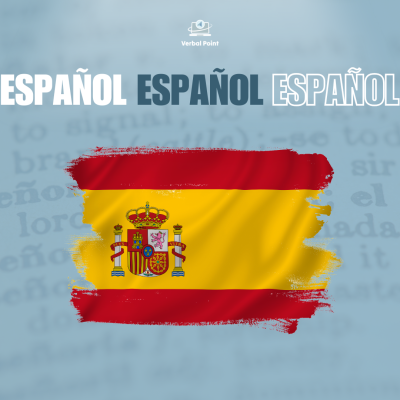 Bandeira estilizada de Espanha com texto ESPAÑOL no topo em diferentes estilos
