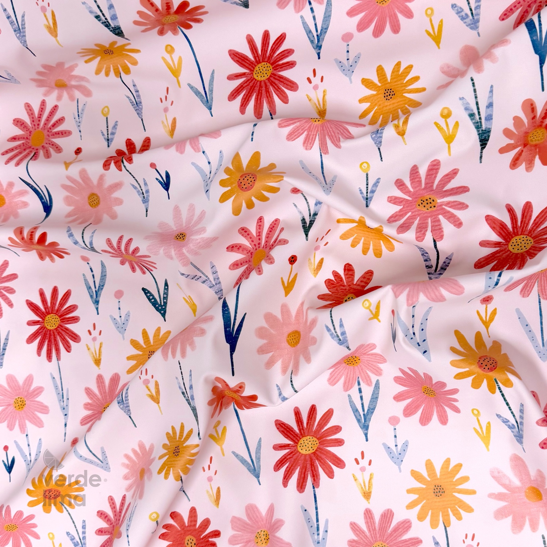 Tecido raincoat - Margaridas Tecido raincoat - Margaridas