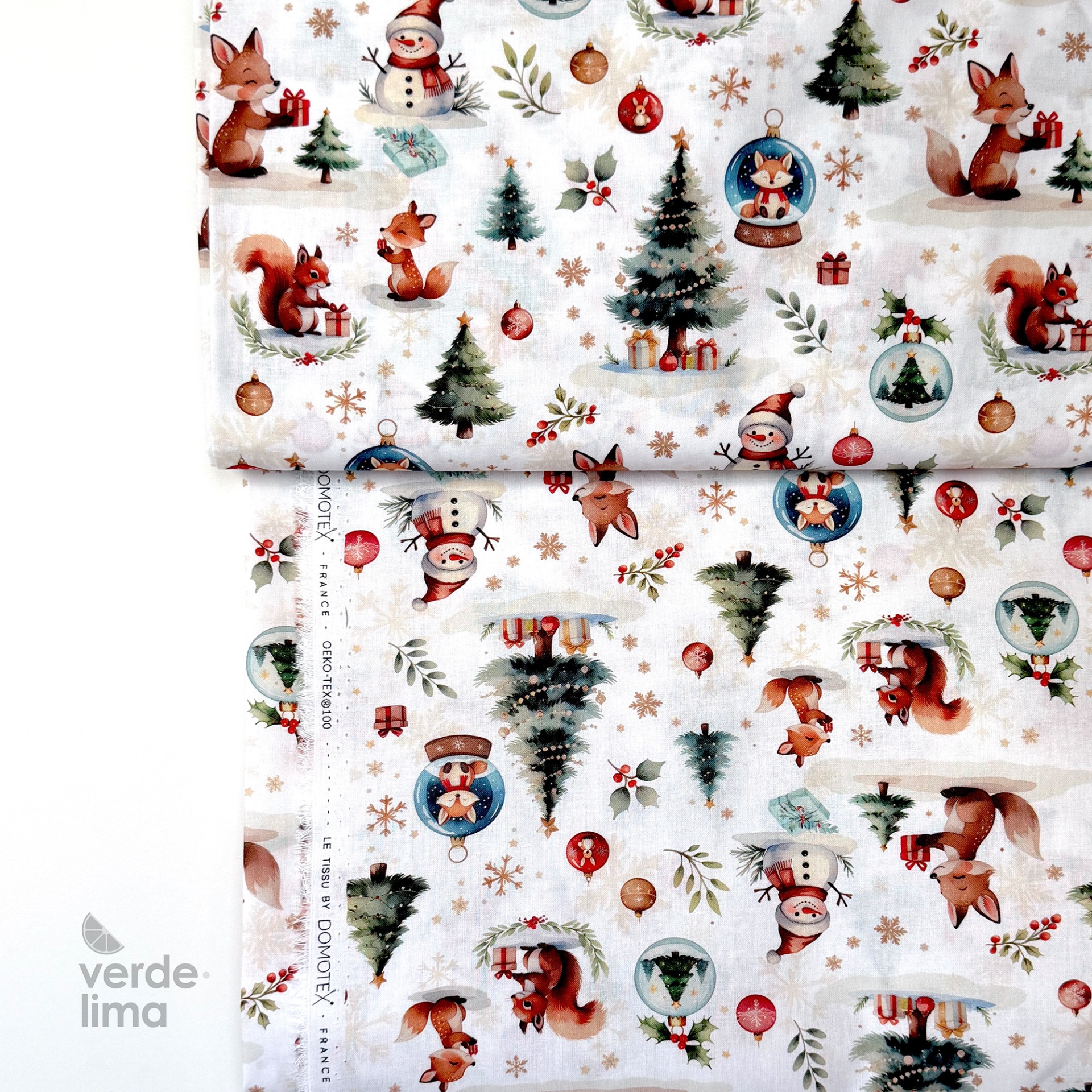 Tecido de Algodão - Estampado digital - Animais Natalícios Tecido de Algodão - Estampado digital - Animais Natalícios