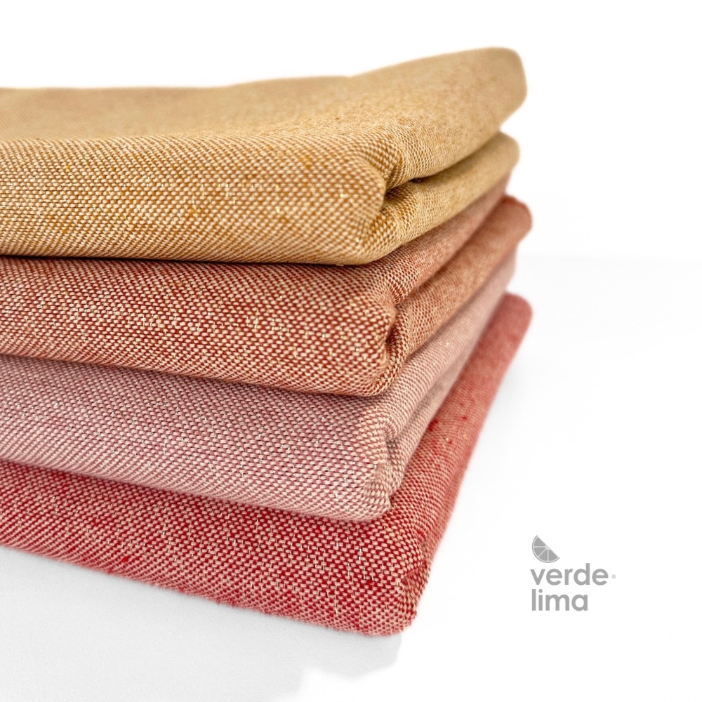 Pack de retalhos - Linho Alentejano com brilho - Tons Quentes Pack de retalhos - Linho Alentejano com brilho - Tons Quentes